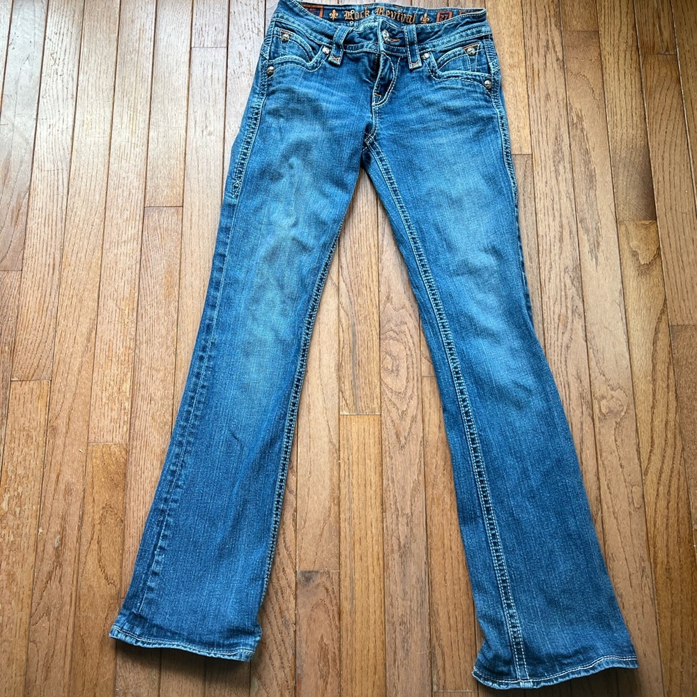 Rock Revival Jeans Stephanie Boot Cut Size 27/30 HEMMED